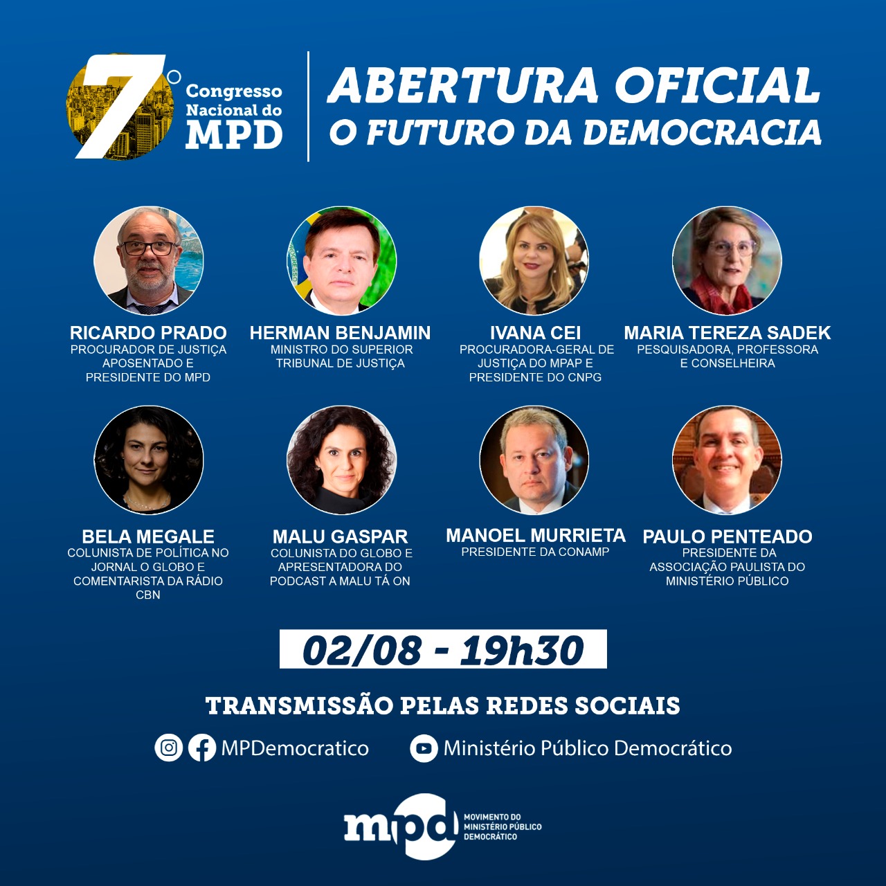 O Futuro da Democracia é tema do 7º Congresso Nacional do MPD